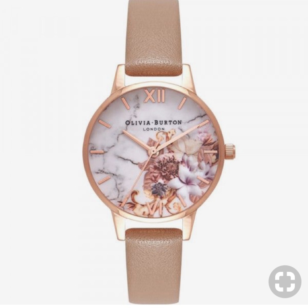 OLIVIA BURTON marble rose gold and sand watch
